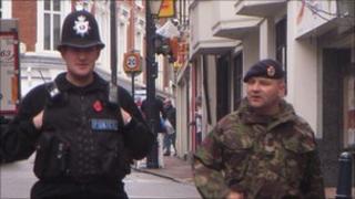 Police officer and military policeman