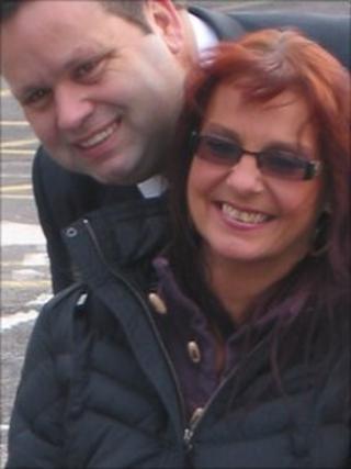 Singer Paul Potts with Treat Trust Wales founder Mel Davies