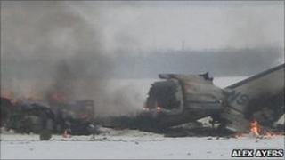 Wreckage of the plane