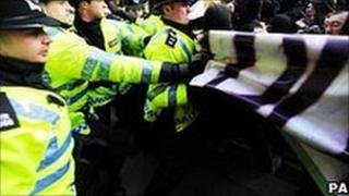 Police during G20 protest