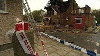 Flat destroyed by explosion