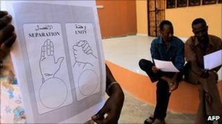 Voting slips for the Sudan referendum