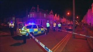 Scene of the crash in Weston-super-Mare