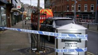 Police cordon at the scene
