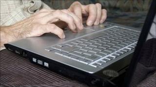 Man using laptop