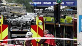 Scene outside Edgware Road Tube station after bomb