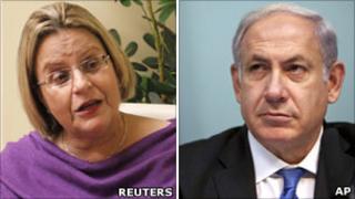 US Representative Ileana Ros-Lehtinen (left) and Israeli Prime Minister Benjamin Netanyahu (right)
