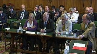 Witnesses giving evidence to the Home Affairs Select Committee on the subject of firearms control earlier this month