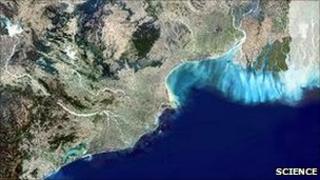 Close up of eastern India and Bangladesh