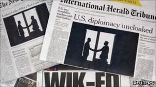 Newspapers headlined with the Wikileaks revelations