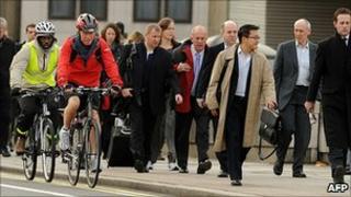 Commuters in London