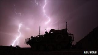 A Stryker armoured vehicle