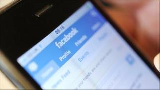 Facebook page on an Apple iphone