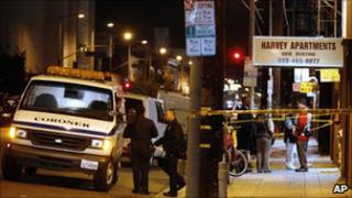 The apartment building where the "person of interest" shot himself to death