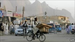 Town of Kassala an granite Taka mountains in eastern Sudan (