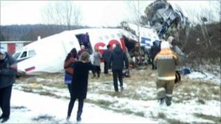 Wreckage of the Dagestan Airlines TU-154 - 4 December 2010