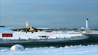 RAF Lossiemouth snow