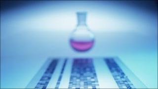 science lab with jar of liquid
