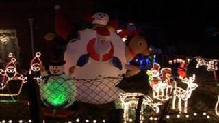 Christmas lights display at Mr Scarrott's house