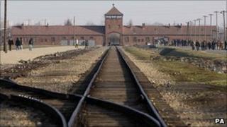 The railway lines that led into the Auschwitz-Birkenau concentration camp in Oswiecim, Poland (file photo)