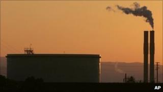 An oil refinery in California