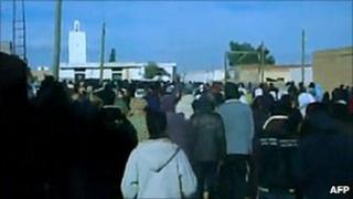 A demonstration in Tunisia's Sidi Bouzid region