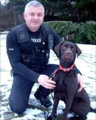 Pc Neil Smith with Labrador Willow