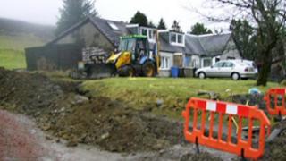 work being carried out in Leadhills village