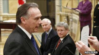 Peter Kent, being sworn in on Tuesday in Ottawa