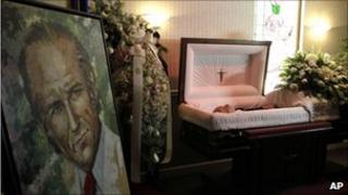 Body of Carlos Andres Perez at a funeral home in Miami on 28 December 2010
