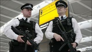 Armed police at Heathrow