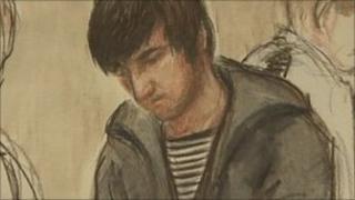 Court drawing of Paul Wilson
