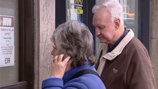 Customers outside of Diamond Coaches' Cardiff office