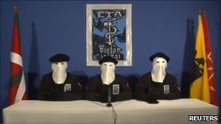 Eta members in ceasefire video (10 Jan 2011)