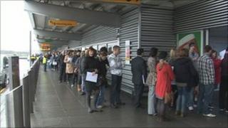 The queue for the job fair