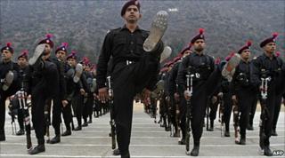 Indian police passing-out parade at near Srinagar on 13 January 2010