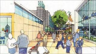Artist's impression of Redcar's Town Hall Square