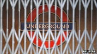 The closed entrance of a Tube station