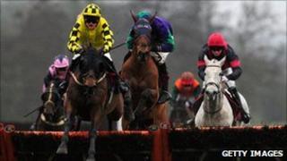 Spider Boy winning the ladbrokes.com hurdles race at Folkestone