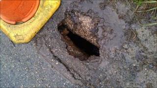 A pothole in Cornwall