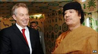 Tony Blair and Muammar Gaddafi