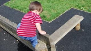 child at a playpark