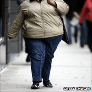 An obese woman in the US
