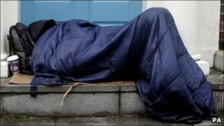 Person in sleeping bag