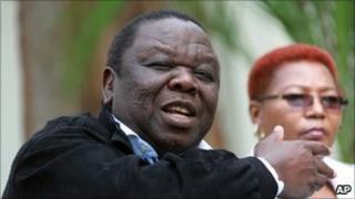 Zimbabwean Prime Minster Morgan Tsvangirai, addresses a press conference in Harare, Wednesday, 2 March, 2011
