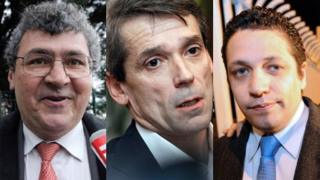 Three wronged Renault executives: Michel Balthazard (L), Bertrand Rochette (C) and Matthieu Tenenbaum