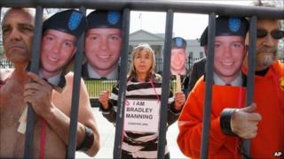 Bradley Manning campaigners at the US White House