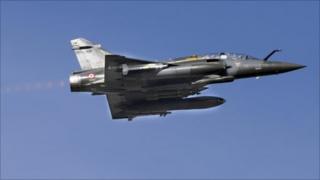 Mirage taking part in Libyan operation, flying over France, 20 March 2011