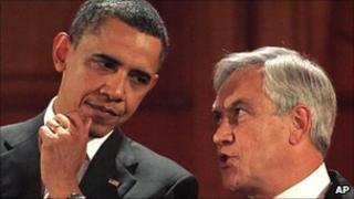 US President Barack Obama and Chilean President Sebastian Pinera