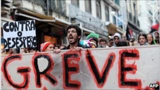 Protesters in Portugal